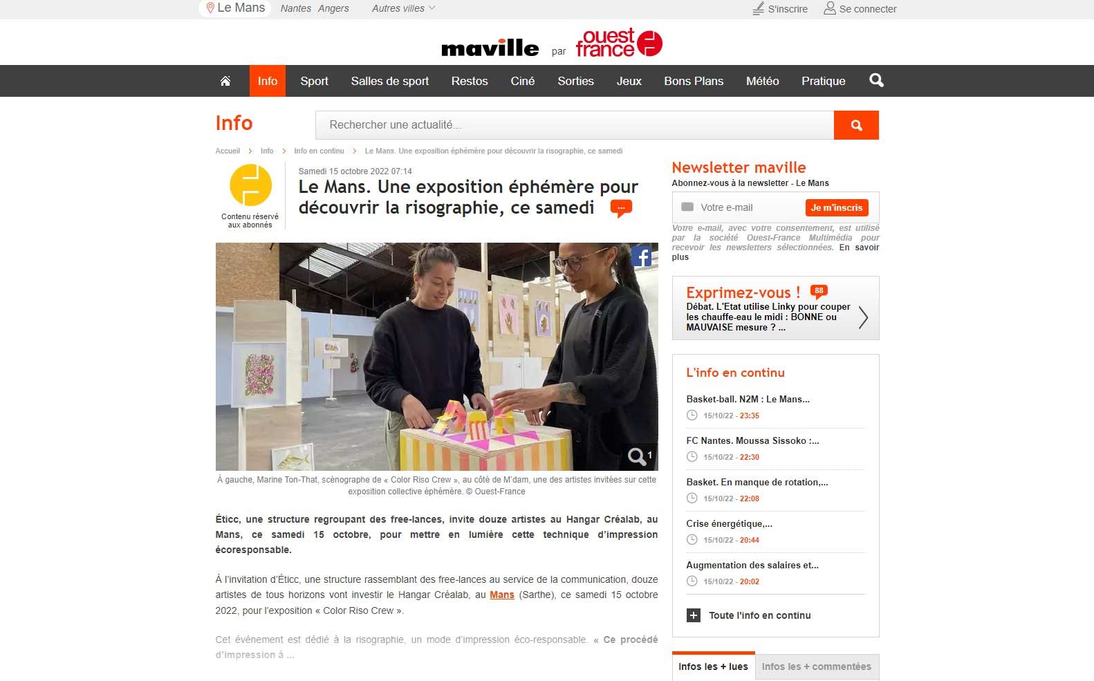 Article de presse Color Riso Crew